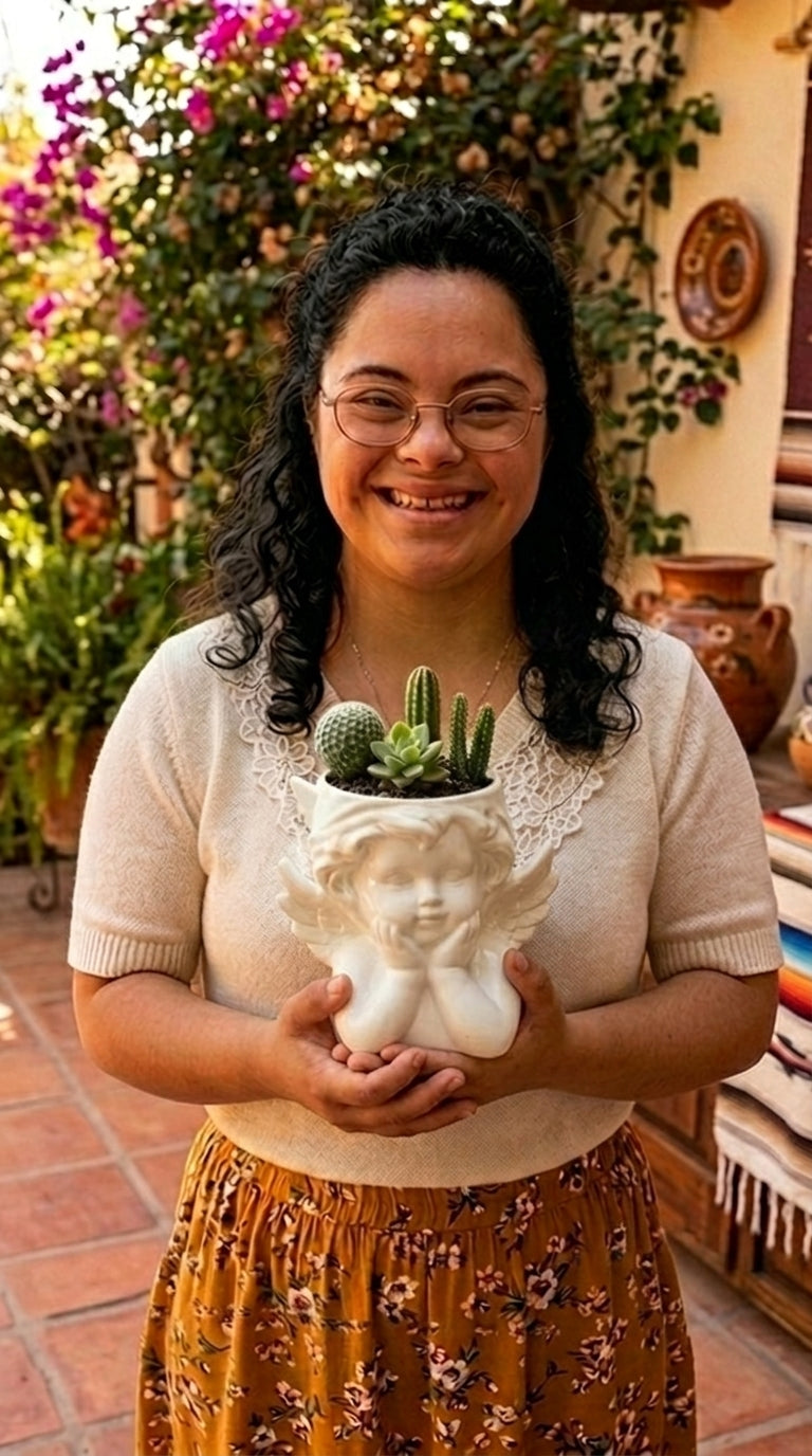 Macetero suculento de ángel🤎